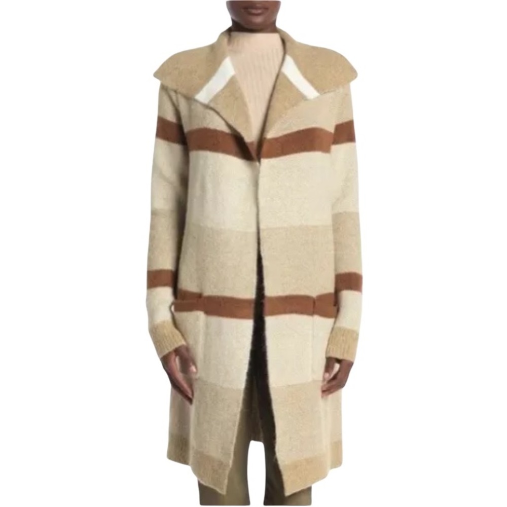 Cyrus Knit Camel Combo Coatigan Coat Cardigan Sz L NWT - Picture 2 of 10